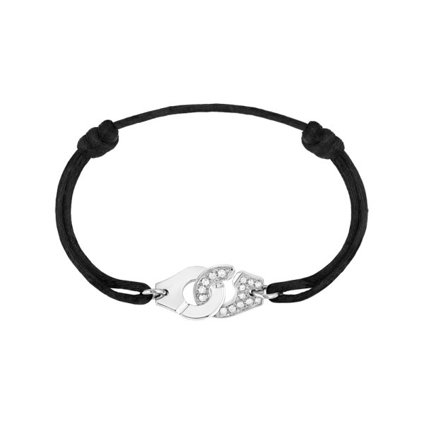 Bracelet Dinh Van Menottes R12 Or Blanc Et Diamants Cordon Lepage