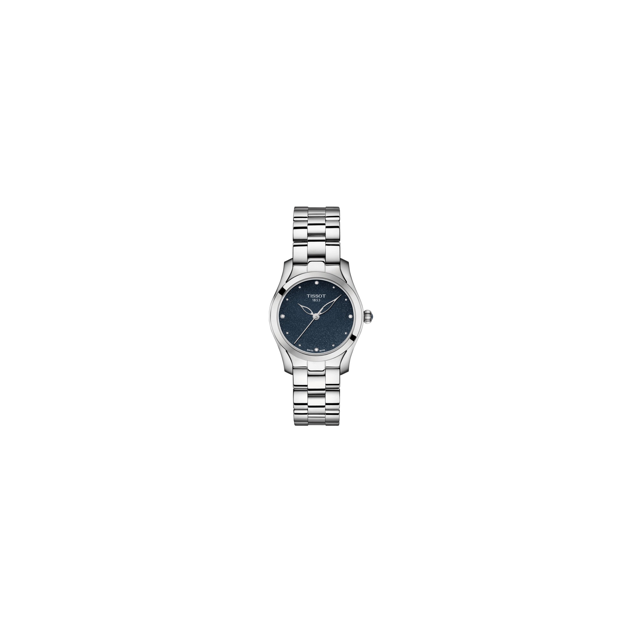 Montre Tissot T Wave cadran bleu diamants 30 mm T1122101104600