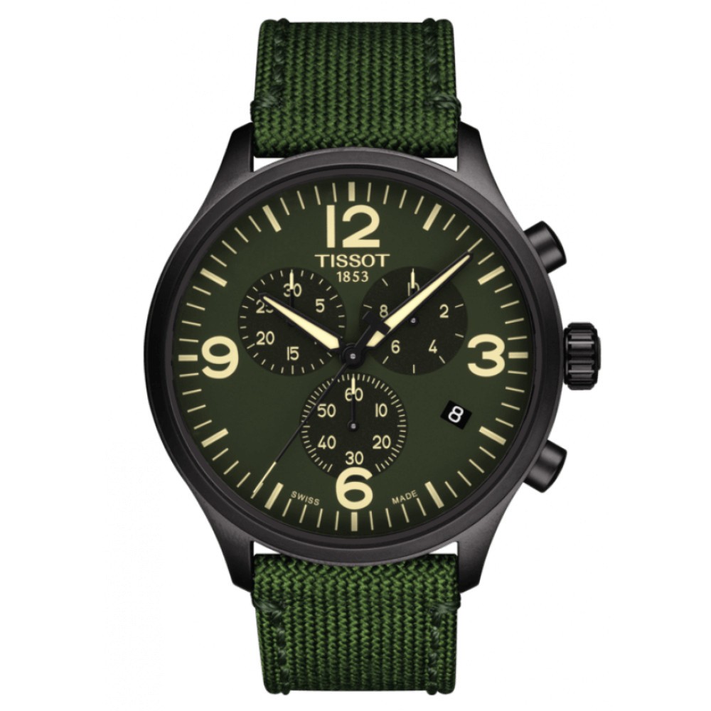 Montre Tissot T Sport Chrono XL quartz acier PVD noir cadran vert