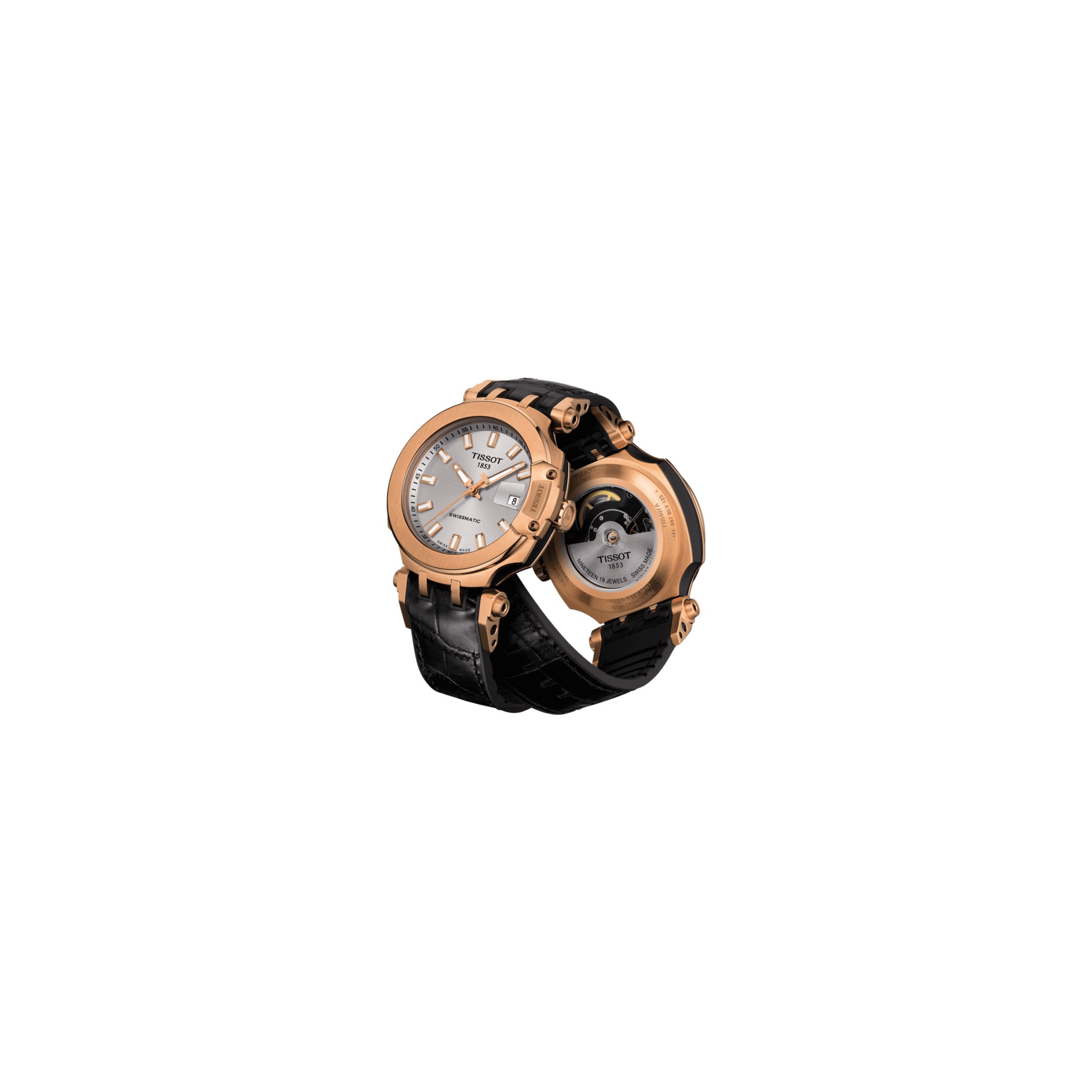 Montre Tissot T Race Swissmatic automatique couleur or rose cadran