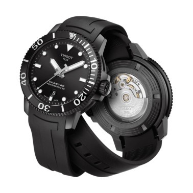 Montre Tissot T Sport Seastar 1000 Powermatic 80 all black 43 mm