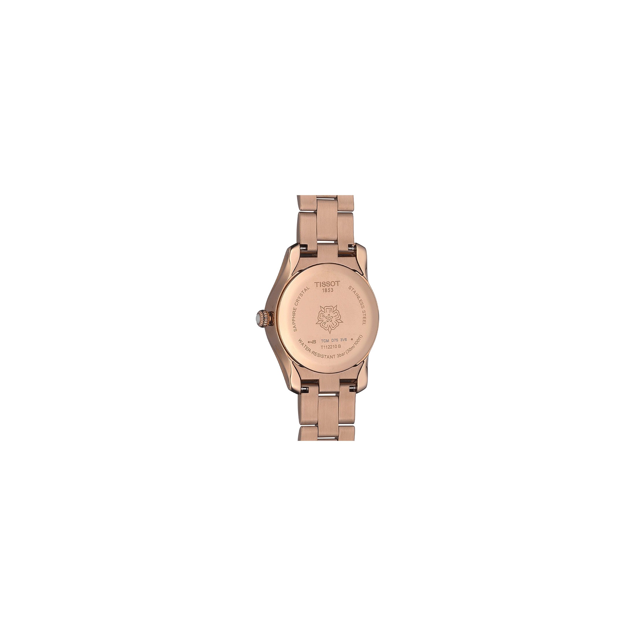 Montre Tissot T Lady T Wave quartz cadran nacre bracelet acier PVD dor rose 30 mm