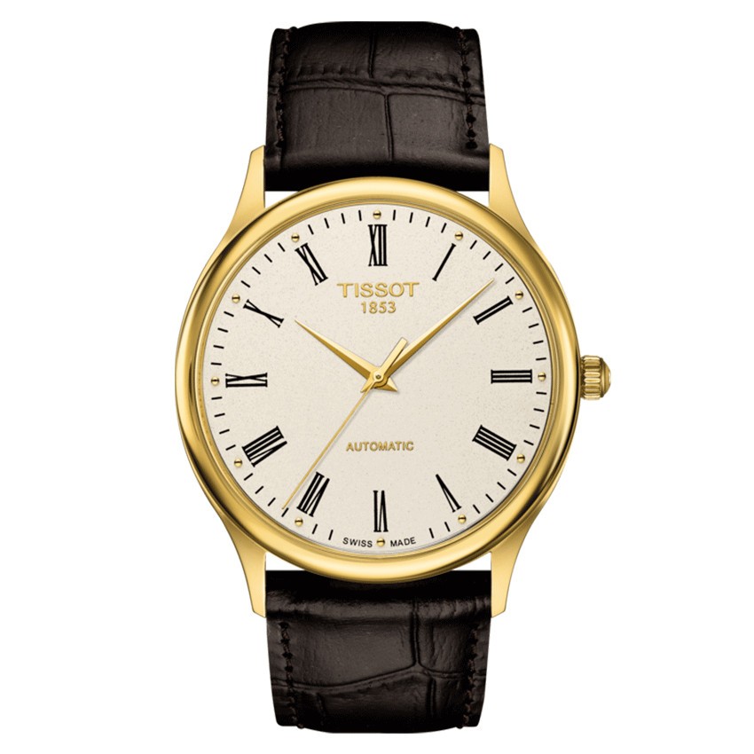 Montre Tissot T Gold Excellence Automatic 18k Gold cadran opaline