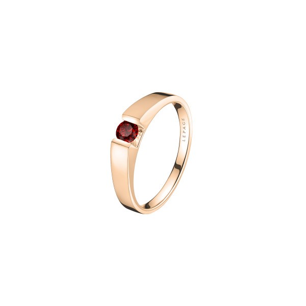 Lepage Audacieuse engagement ring in rose gold and ruby