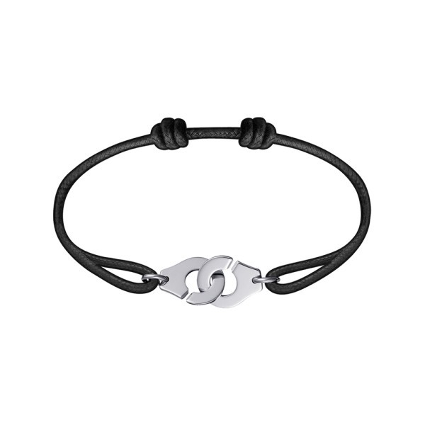 Menottes dinh van R12 bracelet in white gold on cord Lepage