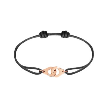 Menottes dinh van R12 bracelet in yellow gold on cord 3411065 Lepage