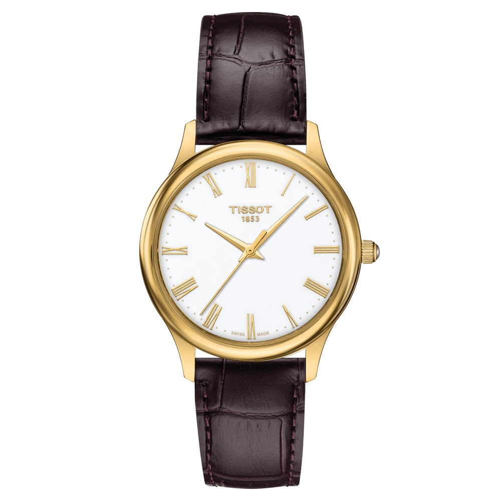 Montre Tissot T Gold Excellence Lady or 750 milli mes cadran blanc