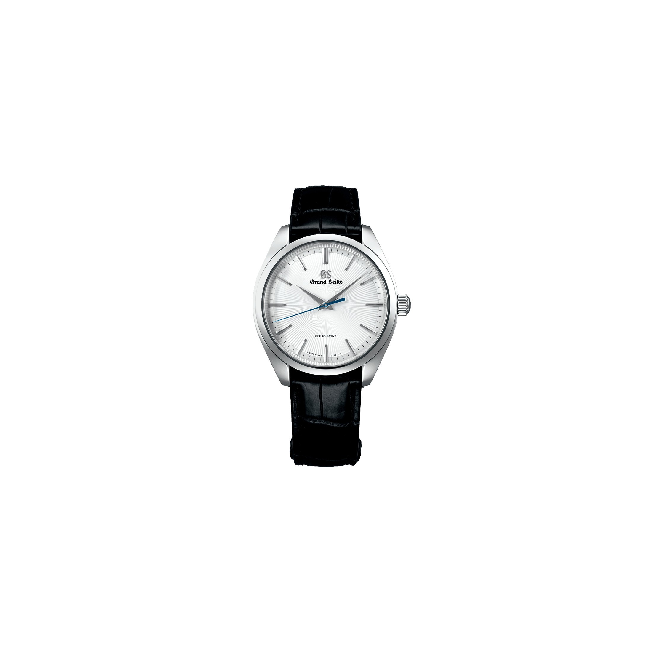 Montre Grand Seiko Elegance Edition Limitee Spring Drive cadran argente bracelet cuir noir 38 5 mm