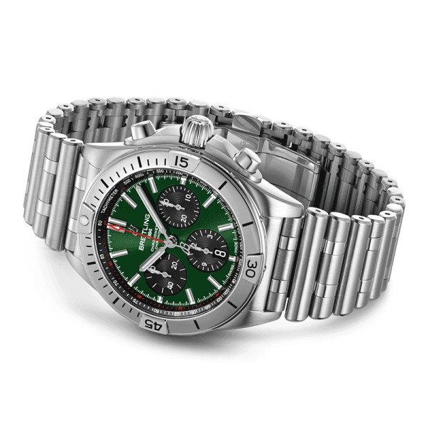 Montre Breitling Chronomat Bentley B01 cadran vert bracelet acier