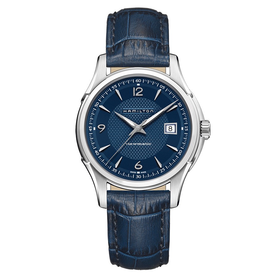 Watch Hamilton Jazzmaster Viewmatic 40mm blue leather bracelet