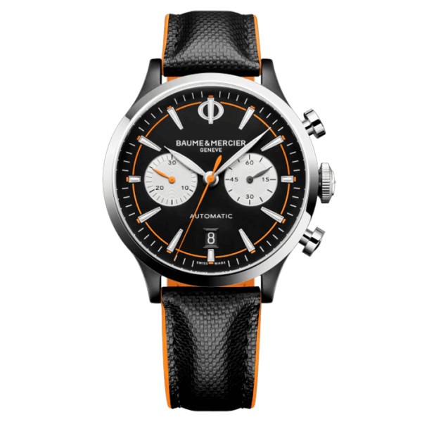 Watch Baume et Mercier Capeland auto chrono black leather bracelet