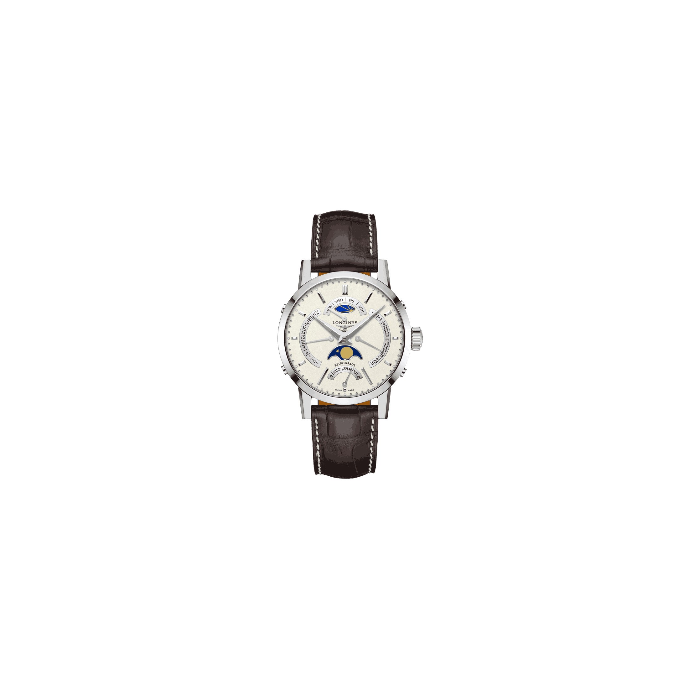 Longines 1832 Longines Auto Watch beige dial 42mm brown leather strap