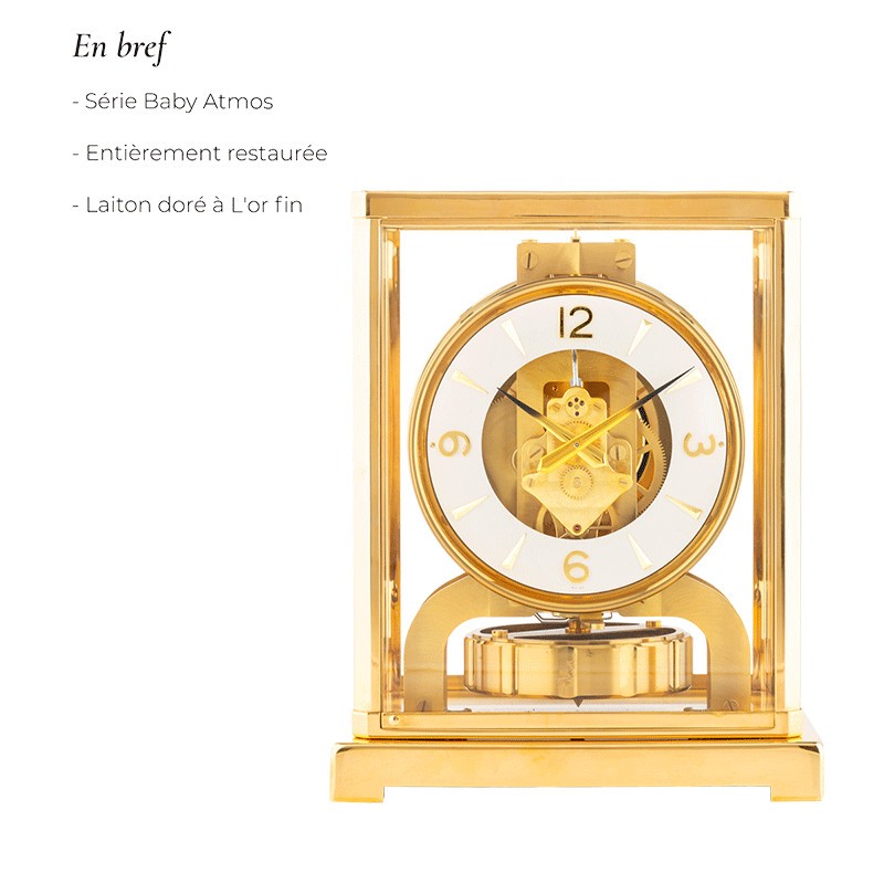 Jaeger LeCoultre Atmos clock brass gold plated 1950s Lepage