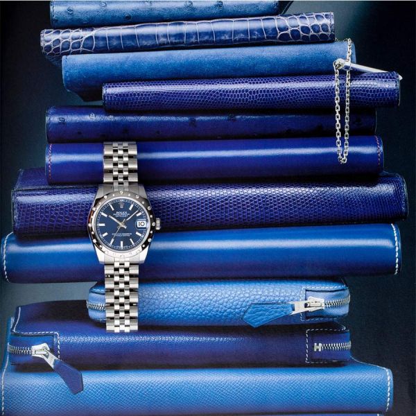 Rolex bleu online diamant