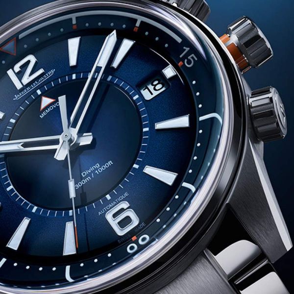 Montre Jaeger LeCoultre Polaris Mariner Memovox bleu bracelet