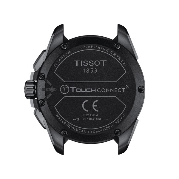 Tissot T Touch Connect Solar watch orange black rubber bracelet 47