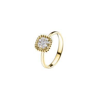 Bague femme Carr e en or jaune et diamants AB0805GJ Lepage