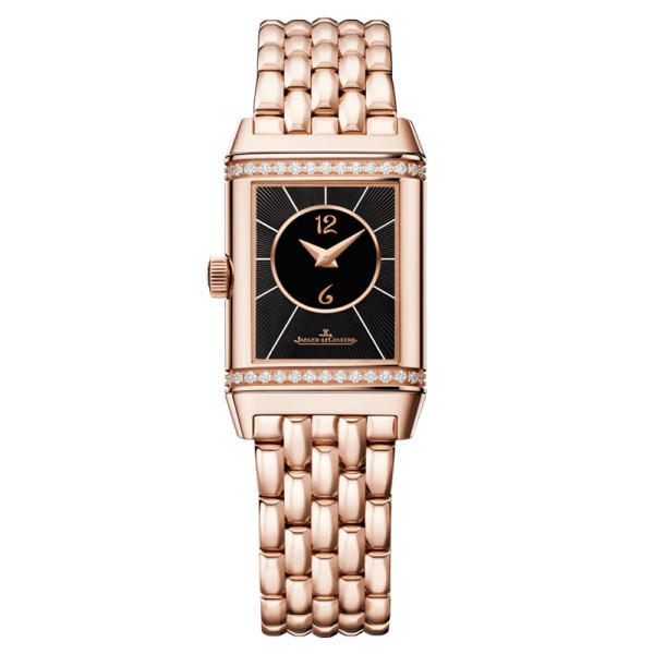 Jaeger LeCoultre Reverso Classic Small Duetto watch pink gold bracelet