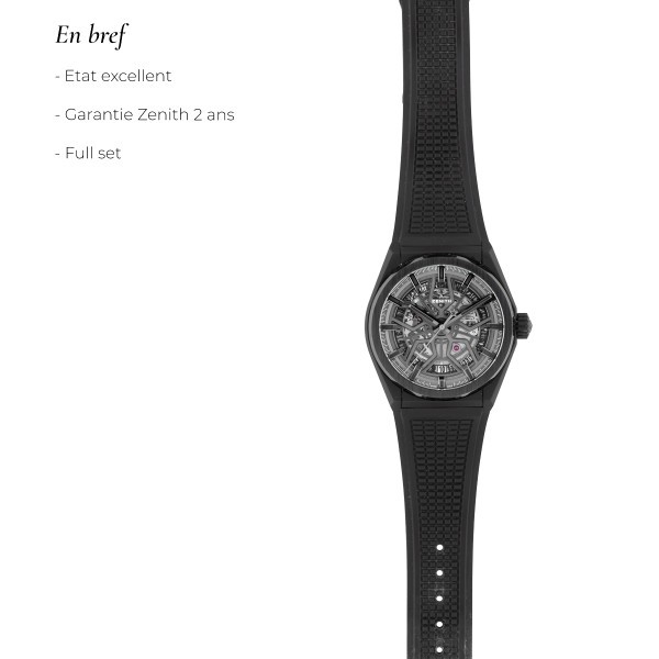 Zenith Defy Classic Ceramic Automatic Black Skeleton Dial Men's Watch 49.9000.670/77.R782