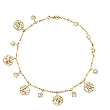 Dior Rose des Vents Diamond Turquoise 18k Yellow Gold Bracelet