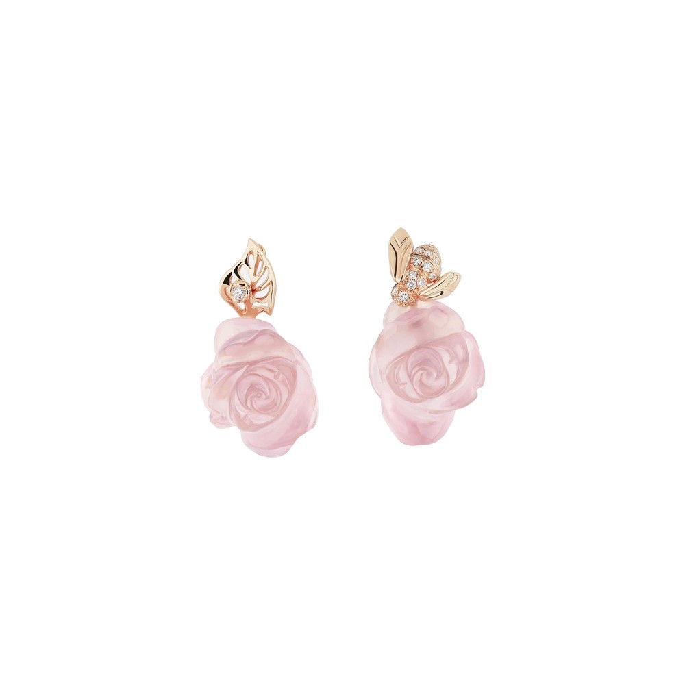 boucle d'oreille quartz rose, coeur-papillon - Boucle d'oreille/Quartz  rose - Miracles minéraux