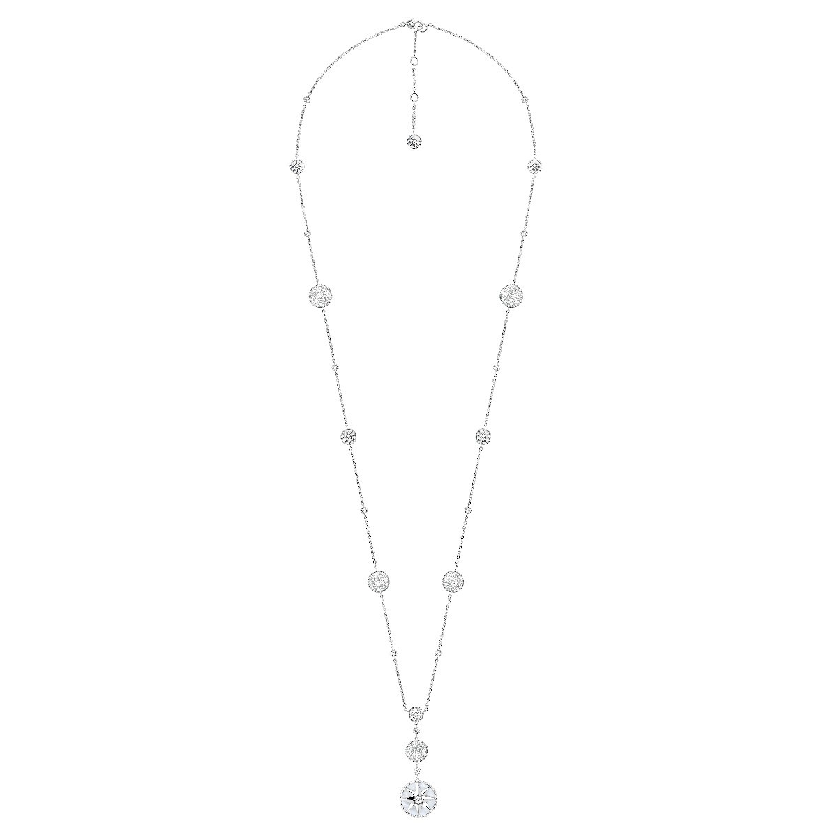 Long necklace Dior in white gold with diamonds and mother of pearl ...