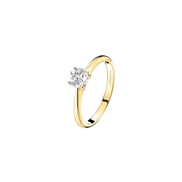 Solitaire Lepage Foudre en or jaune et diamant