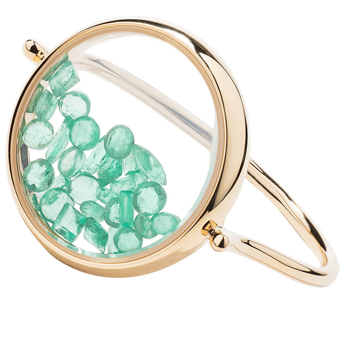 Chivor ring Aur lie Bidermann in yellow gold and emeralds