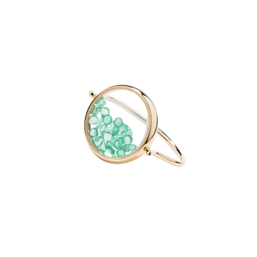 Chivor ring Aur lie Bidermann in yellow gold and emeralds