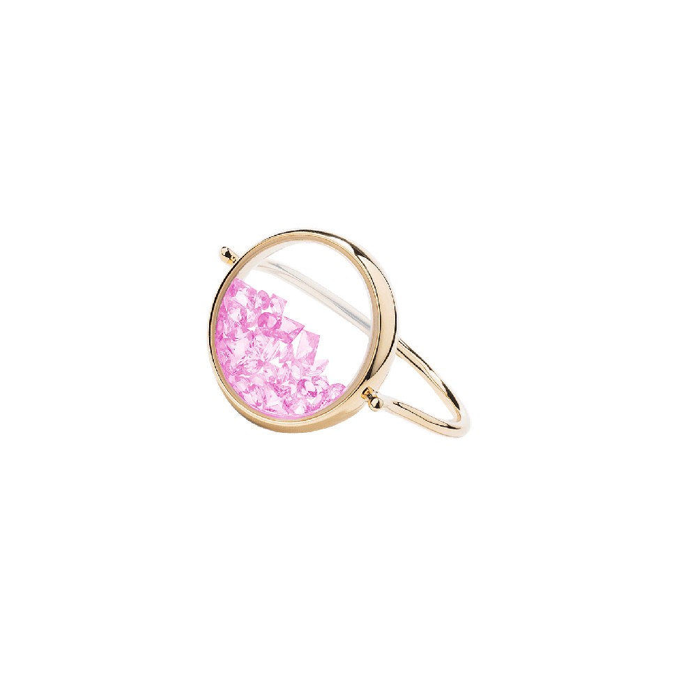 Chivor ring Aur lie Bidermann in yellow gold and pink saphirre