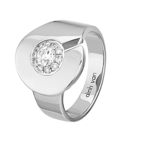 Bague Menottes Dinh Van R15 Or Blanc Diamants 267712 - Lepage