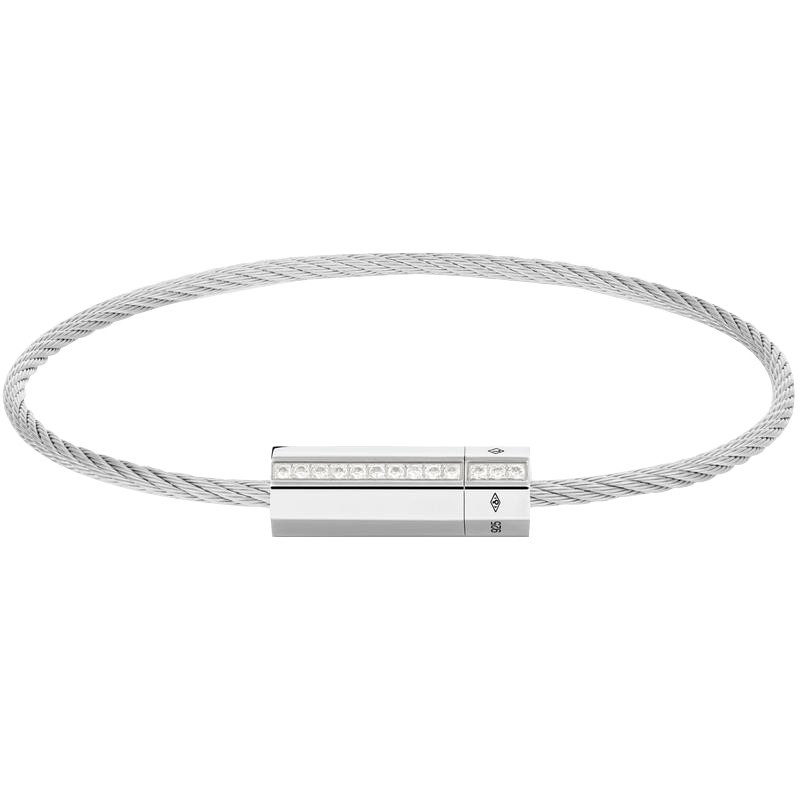 Bracelet Le Gramme Cable Octagon 7g silver and diamonds - Lepage