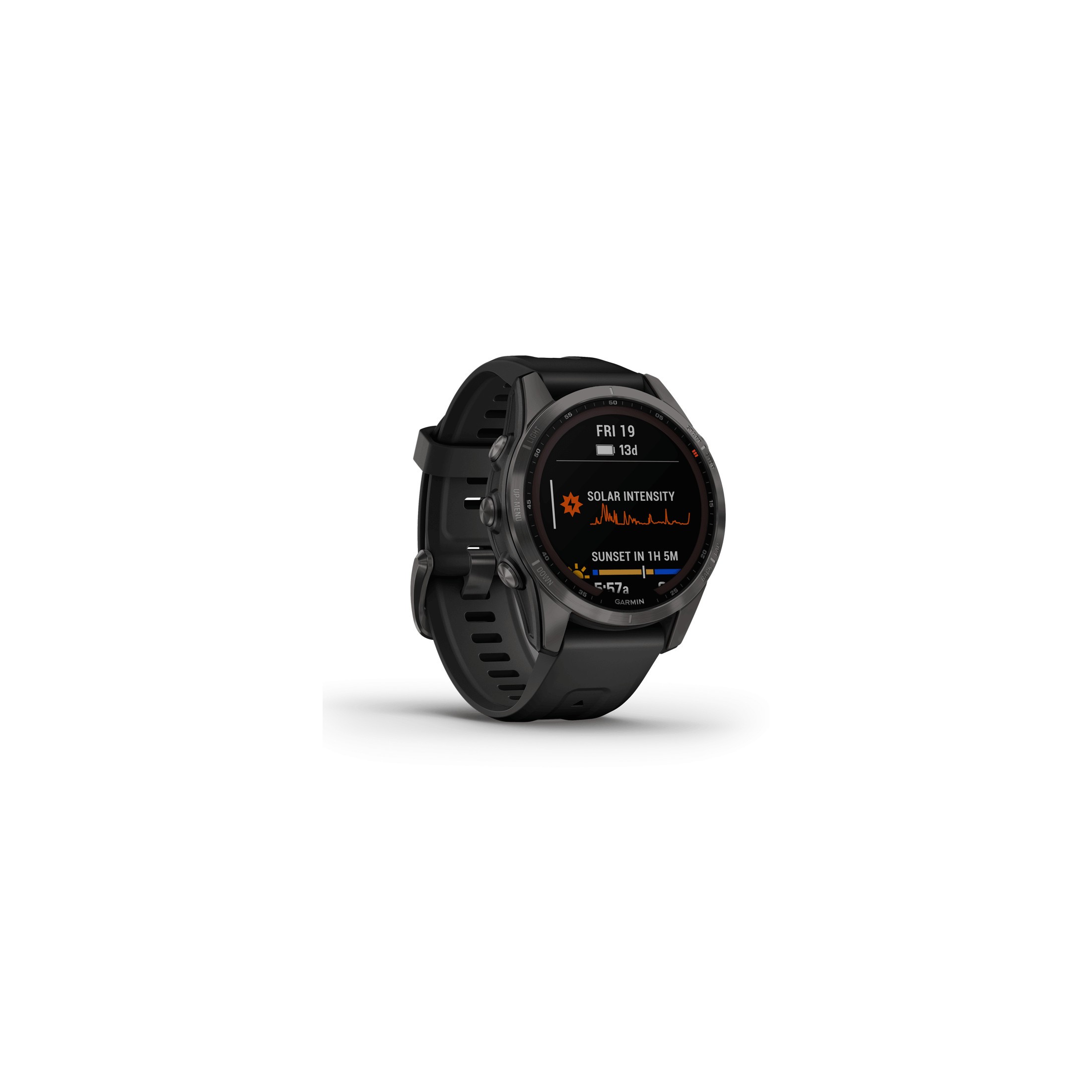 Garmin Fenix 7S Sapphire Solar 42MM Carbon Grey DLC Watch 010-02539-25