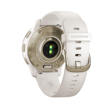 Montre connectée GARMIN Venu Sq 2 Cream Gold avec bracelet blanc