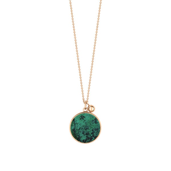 Collier Ginette NY Ever Disc en or rose et chrysocolle - EVECH