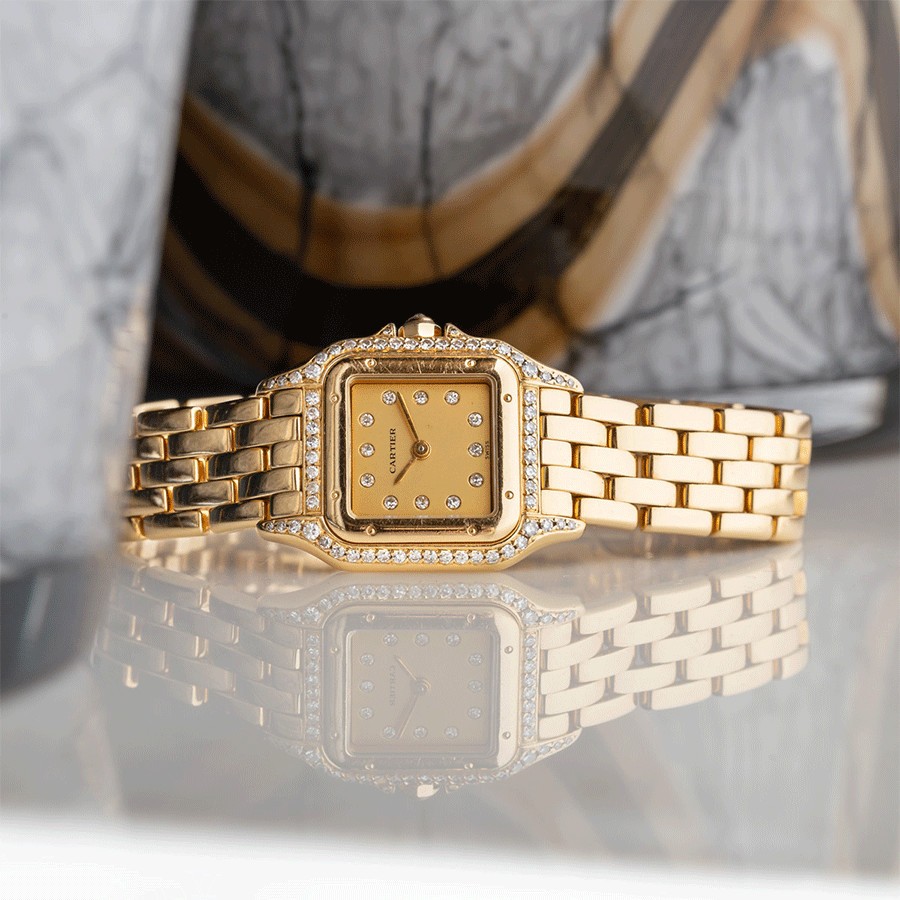 Vintage Cartier Panther yellow gold and diamonds 1990 Lepage