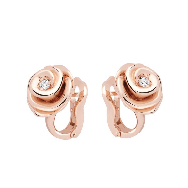 Dior Rose Couture large earrings in pink gold and diamonds Lepage