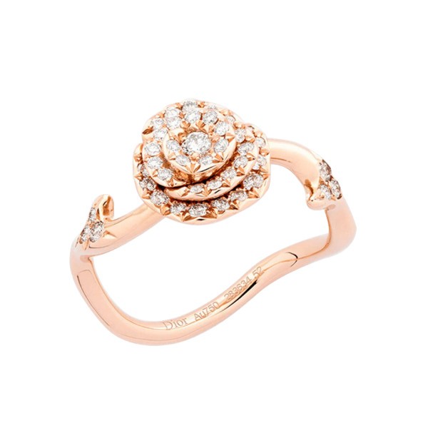 Dior Rose Couture small ring in pink gold and diamond pavement