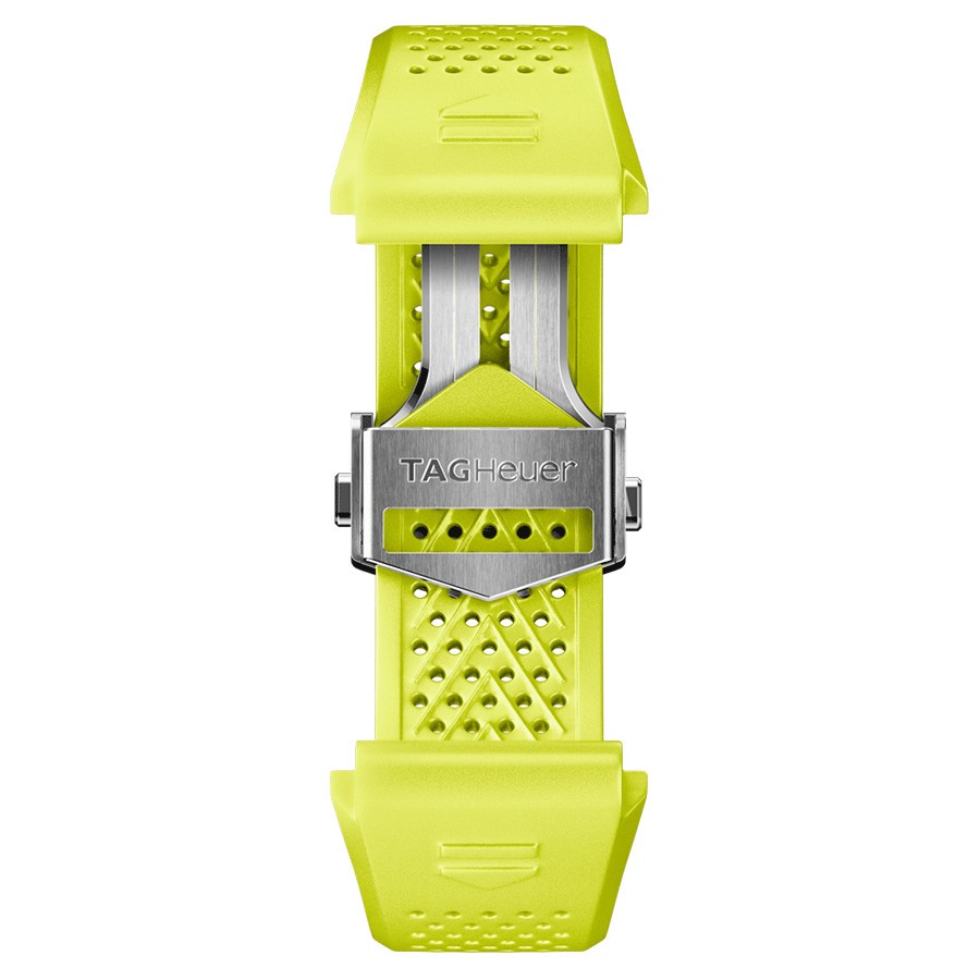 Bracelet TAG Heuer Connected E4 en caoutchouc jaune citron 45 mm Lepage