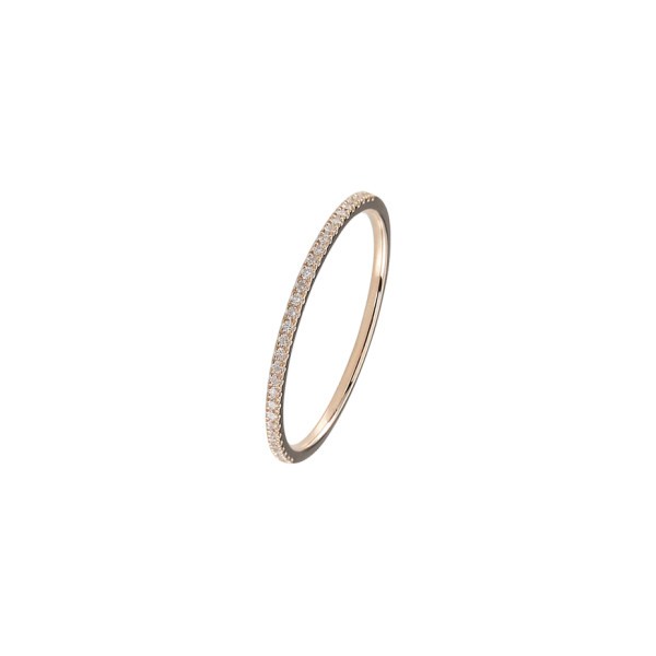 Le Gramme La 1g wedding ring in red gold 750 Smooth Polished and half-turn diamonds