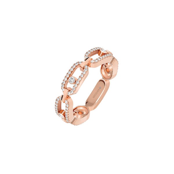 Bague Messika Move Uno Multi Pavée en or rose et diamants 12012R