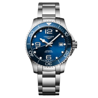 Longines HydroConquest automatic watch blue dial steel bracelet 39 mm