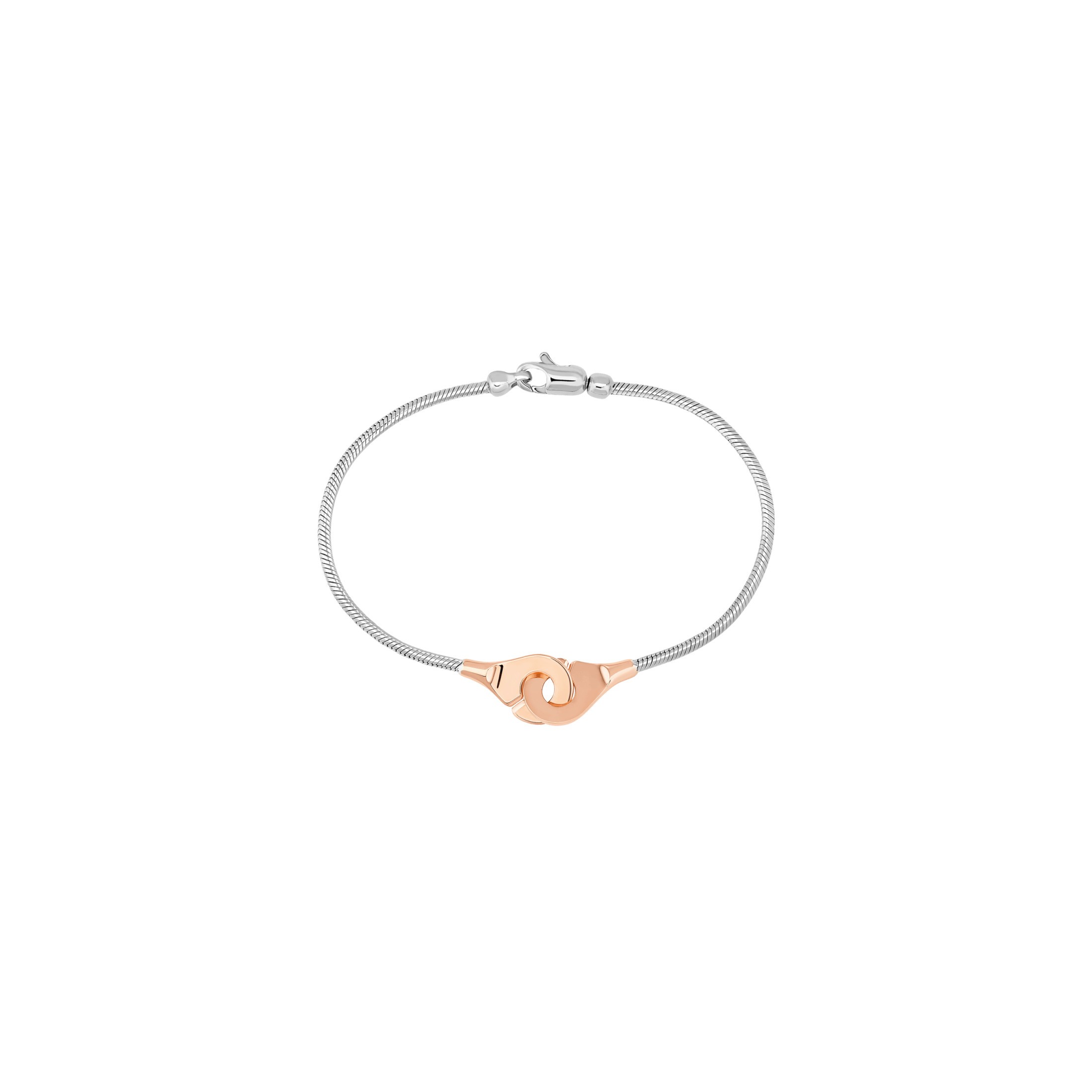 Menottes dinh van R10 bracelet in rose gold and silver LEPAGE