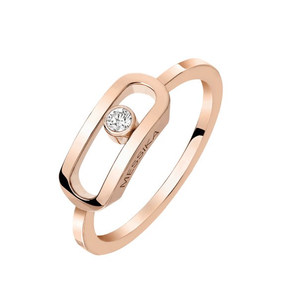 Ring Messika Move Uno Large size in pink gold and diamond Lepage