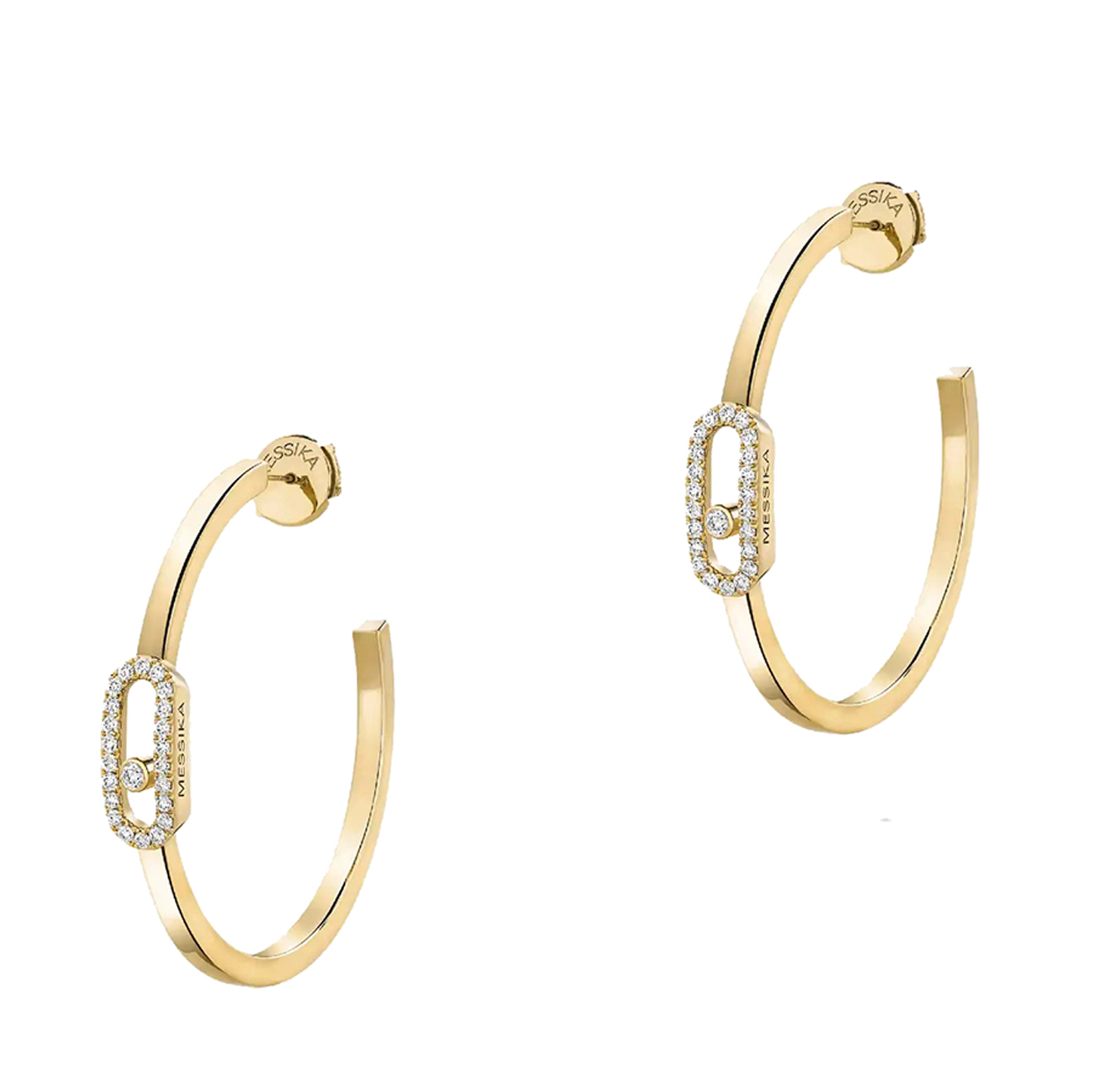 Women Jewellery MESSIKA, Move Joaillerie MM Paved Hoop Earrings, SKU:  04711-PG