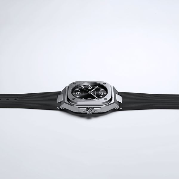 Bell Ross BR 05 Black Steel automatic rubber 40 mm Lepage