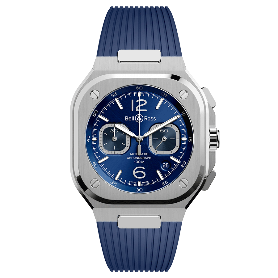 Bell Ross BR 05 Chrono Blue Steel caoutchouc 42 mm Lepage