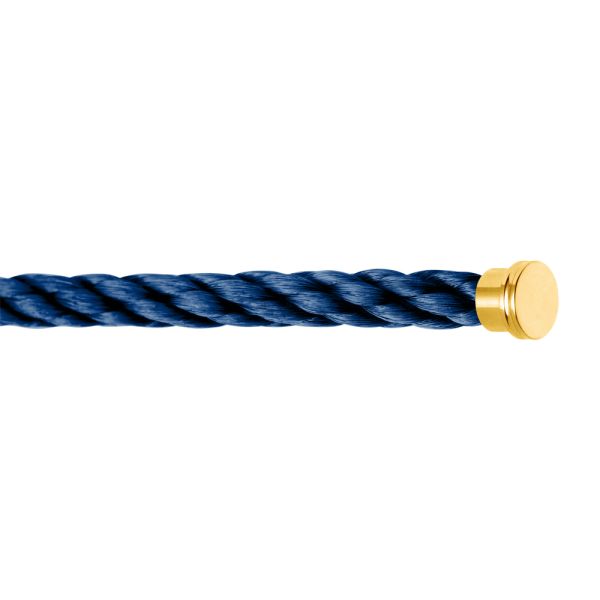 Câble Fred Force 10 Bleu Marine grand modèle en acier plaqué or jaune 6B1054