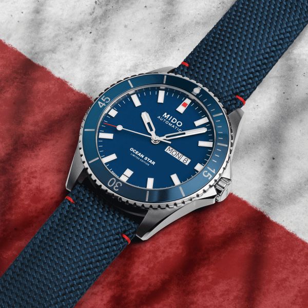 Mido ocean 2024 star leather strap