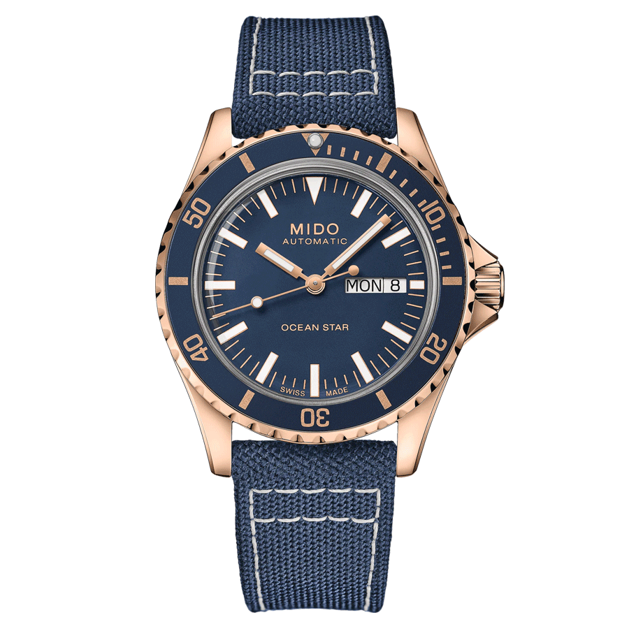 Mido ocean clearance star rose gold